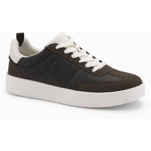 Ombre Old-school men's sneakers on thick sole - dark brown Cene