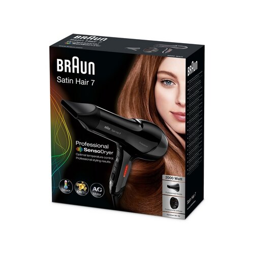 Braun Satin Hair HD780 Professional SensoDryer su&amp;scaron;ilnik za lase, s toplotnim senzorjem, 2000 W, črn Slike