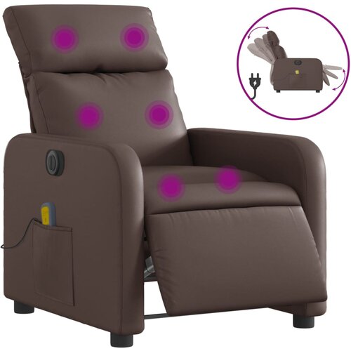 Maison Chic Električni masažni naslanjač - Relax naslanjač rjavo umetno usnje, (22134244) Cene