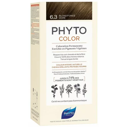 Phyto Color barva za lase brez amoniaka odtenek 6.3 Dark Golden Blonde