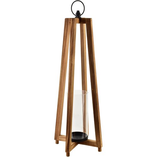 Mondex Lanterna Les LEVI 16,5 x 16,5 x 63 cm Naravni les/Črna 1 kos, (5000212517) Cene