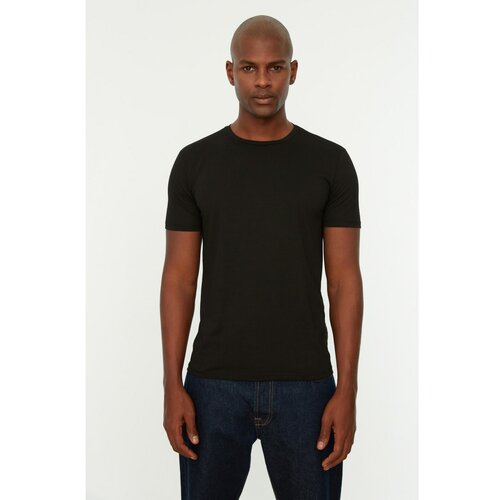 Trendyol Black Men's Basic Slim Fit Crew Neck Short Sleeved T-Shirt Slike