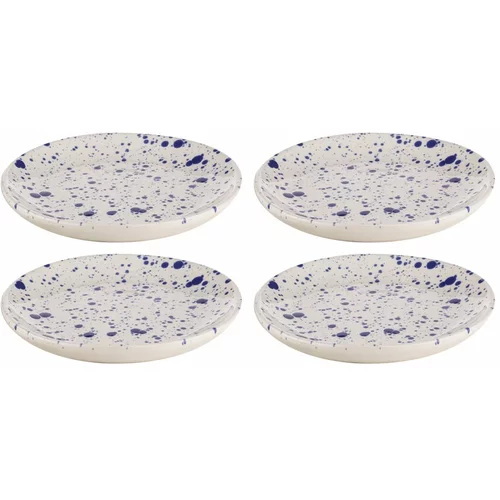 Ladelle Beli/modri desertni lončeni krožniki v kompletu 4 ks ø 18 cm Carnival –