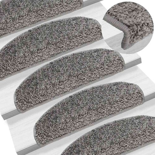  Prostirke za stepenice 30 kom 65x21x4 cm sive poluokrugle velike Slike
