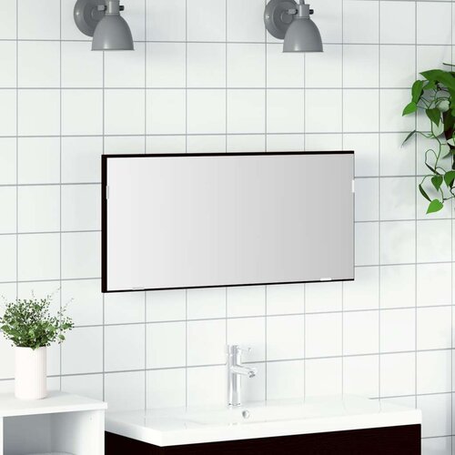  Ogledalo za kupaonicu s LED svjetlom Crni hrast 80x37 cm Cijene