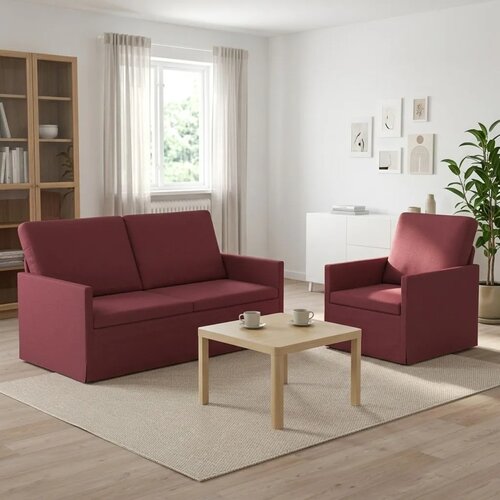  Set sofe 2 pcs Vinska crvena Tkanina - boja crnog vina Jednostruka + Dvostruka (140 cm) Cene