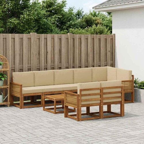  Set vanjskih sofa 9 kom. Prirodna i bež Poliester Slike