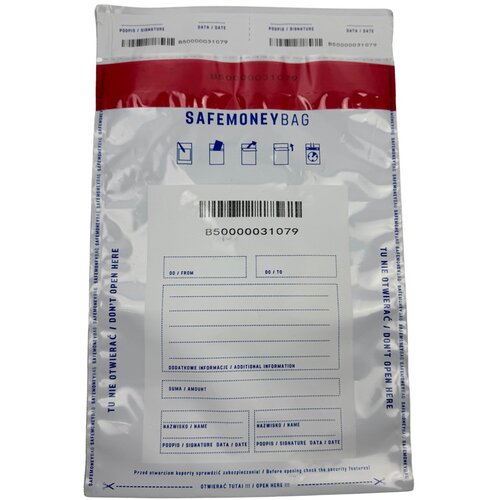 BESTPAK Security envelopes SAFEMONEYBAG deposit envelopes 190x260+35 mm B5 100 pcs. White Slike