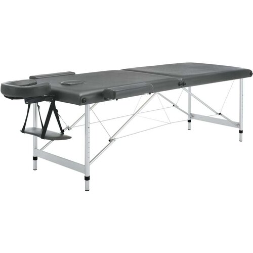 VidaXL Masažna miza z 2 conama aluminijast okvir antracitna 186x68 cm Slike