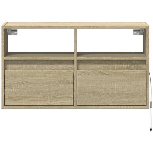  Zidni TV ormarić s LED svjetlima boja hrasta 80 x 31 x 45 cm Slike