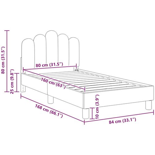  Okvir kreveta za malu djecu s naslonom Tamno siva 80 x 160 cm Slike