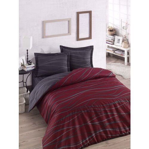  verda - claret red claret redanthracite super king quilt cover set (fr) Cene
