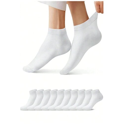 Dewberry 26278 Unisex 10-Pack Sports Ankle Socks-WHITE Cene