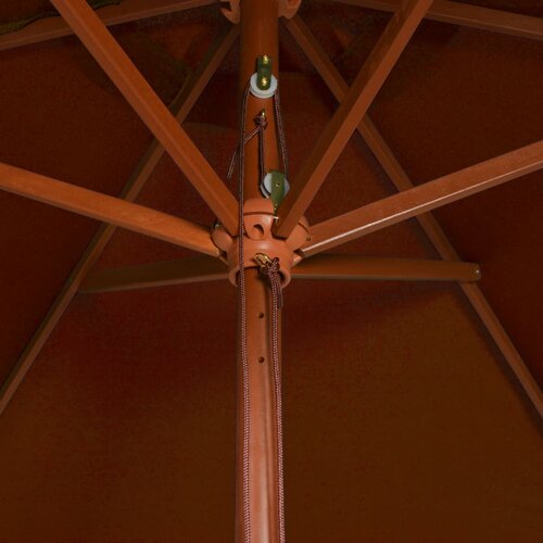  Vrtni suncobran s drvenim stupom 200 x 300 cm terakota Slike