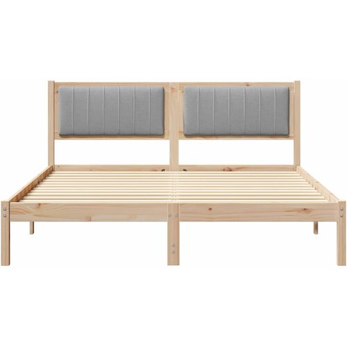  Krevetni okvir s tapiciranim uzglavljem Svijetlo siva Smeđa 150 x 200 cm Slike