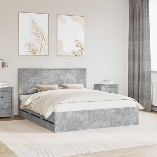  Krevetna konstrukcija s ladicama Betonski sivi 160 x 200 cm Cijene