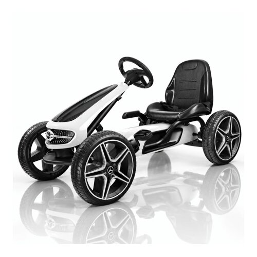  Dečiji automobil na akumulator Karting na pedale Mercedes Licencirani - Beli Slike