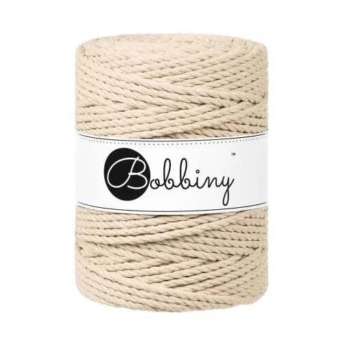 Bobbiny 3PLY Macrame Rope 5 mm 100 m Warm Beige Konac