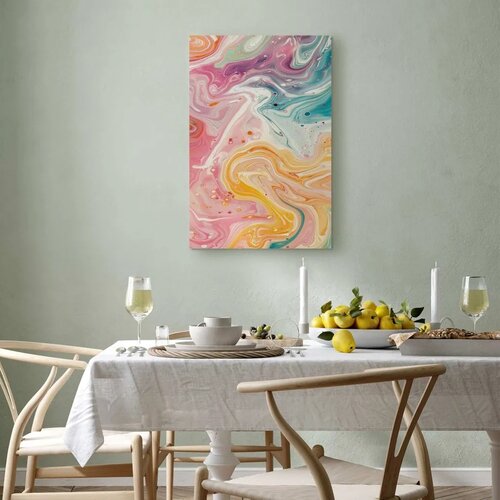  Slika - Colorful Chaos - Dynamic Shapes in Shades of Pink Yellow and Blue 20x30 Cene