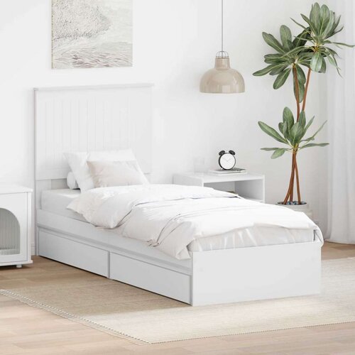  Krevet s od storage Bijelo 75 x 190 cm Konstruirano drvo Cijene