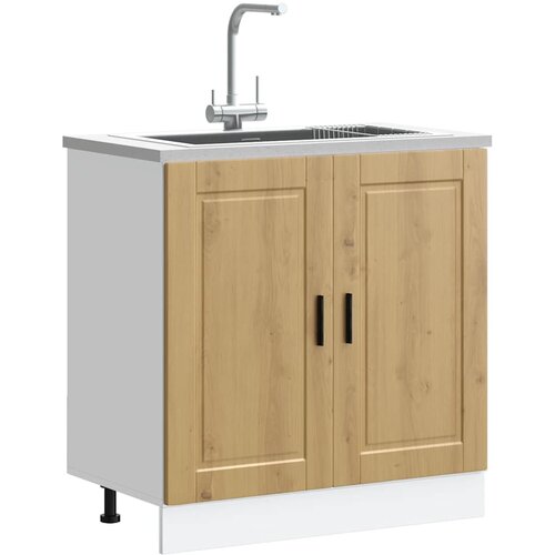 vidaXL Donji ormarić za sudoper Porto boja hrasta 80x46x81,5 cm drveni Cijene