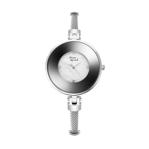 Pierre Ricaud Ženski quartz beli srebrni modni ručni sat sa srebrnim pancir/metalnim kaišem ( p22048.514fq/t ) Slike