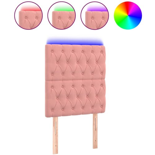 Maison Chic led posteljno vzglavje - vzglavna omarica - nočna omarica roza 80x7x118/128 cm žamet, (21710367) Slike