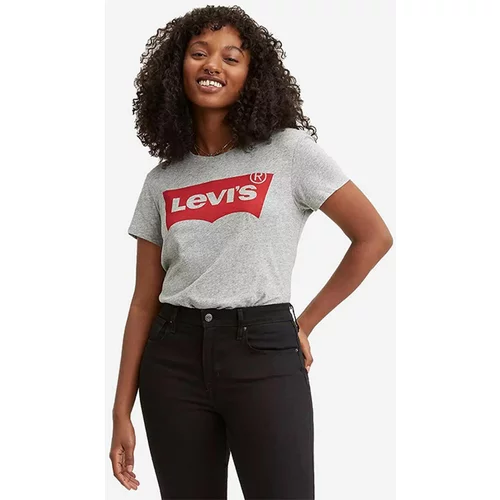 Levi's Bombažna kratka majica The Perfect Tee siva barva