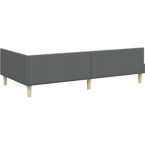  Kutni krevetni okvir s madracem Ostalo 2 pcs Siva tkanina Slike
