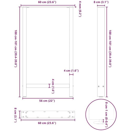  Noge stolića za kavu bijele 2 kom 60x(100-101) cm čelik Slike