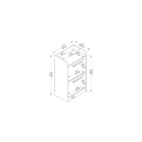 Hanah home Nightstand Luses, 45x29.6x79.4 cm, bijela Slike