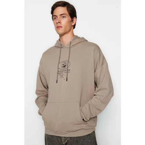 Trendyol Sweatshirt - Brown - Oversize