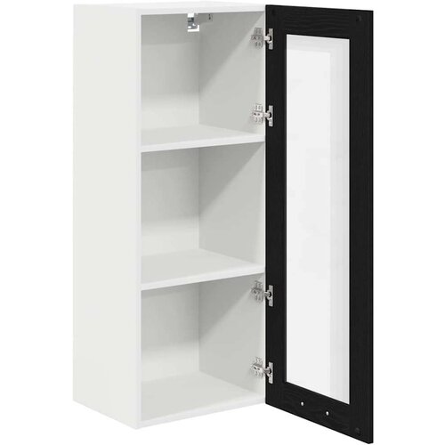  ormarić s policom zidne riga crni hrast 40 x 31 x 100 cm Slike
