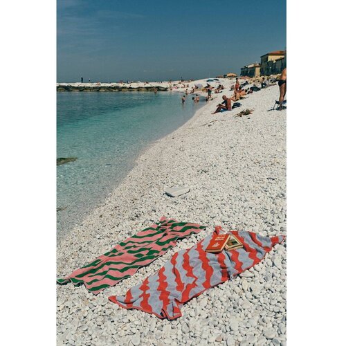 Jotex Zeleni/ružičasti pamučan ručnik 90x150 cm Waves &amp;ndash; Slike