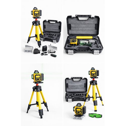 POSNETI MEDIJI 16 LINIJSKI 360 ZELENI GRADBENI LASERSKI NIVELIR 2x BATERIJI+ STOJALO 106 CM, (5000120741) Cene
