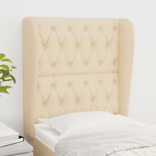  Uzglavlje s u&scaron;ima krem 83 x 23 x 118/128 cm od tkanine Cijene