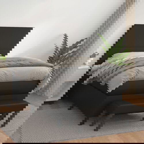 vidaXL Krevet s oprugama i madracem crni 100x200 cm od umjetne kože Cijene