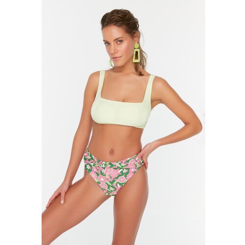 Trendyol Pink Floral Pattern Bikini Bottom Slike
