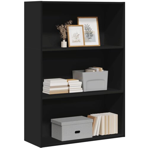 vidaXL Knjižna omara črna 80x30x114 cm inženirski les Cene