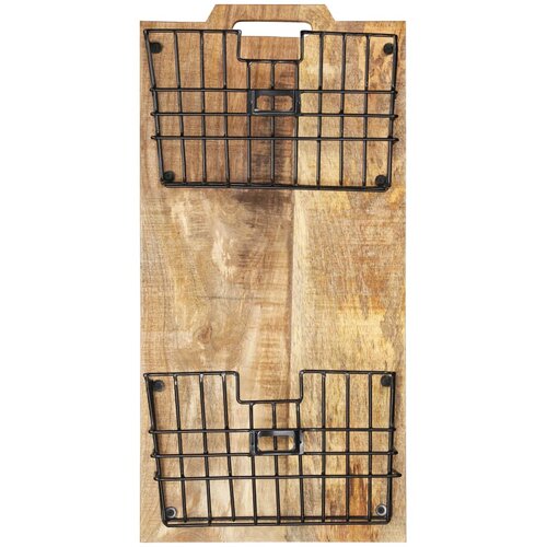  Zidni stalak za časopise 33x10x67 cm masivno grubo drvo manga Slike