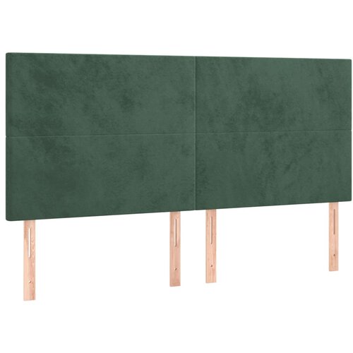 vidaXL Posteljno vzglavje 4 kosa temno zelen 90x5x78/88 cm žamet, (20954531) Cene