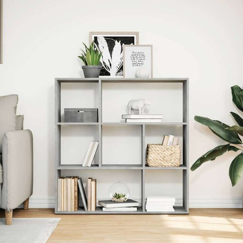 VidaXL Sobna pregrada / regal za knjige sivi 102x29x103,5 cm drveni Slike