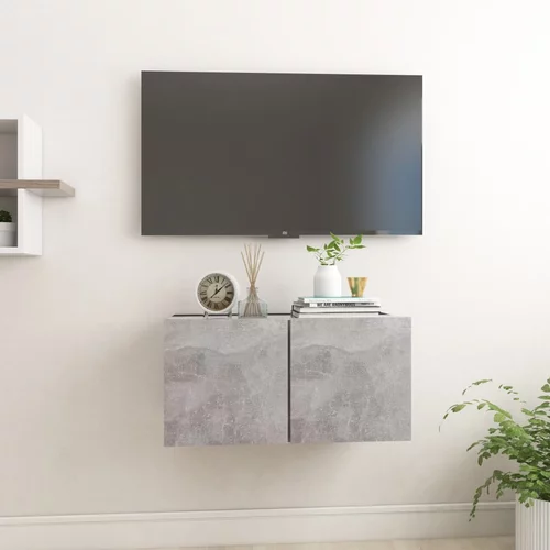 vidaXL Viseći TV ormarić siva boja betona 60 x 30 x 30 cm