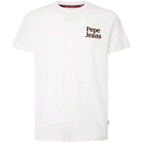 PepeJeans Majica 'KODY' krvavo crvena / prljavo bijela Cene