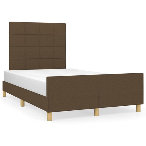 vidaXL Posteljni okvir z vzglavjem temno rjav 120x200 cm blago, (20904005) Cene
