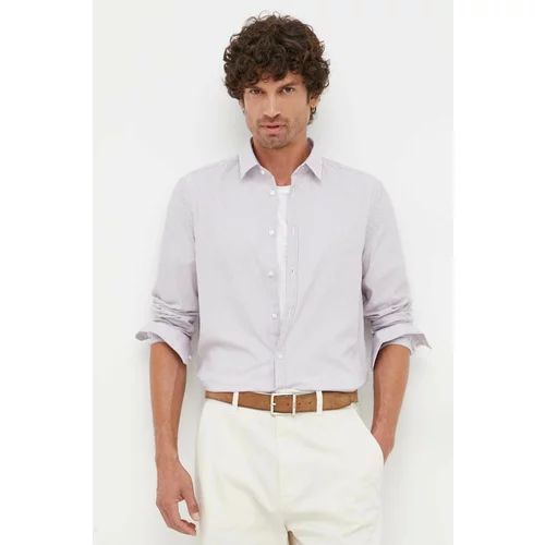 Sisley Pamučna košulja za muškarce, boja: ljubičasta, regular, s klasičnim ovratnikom