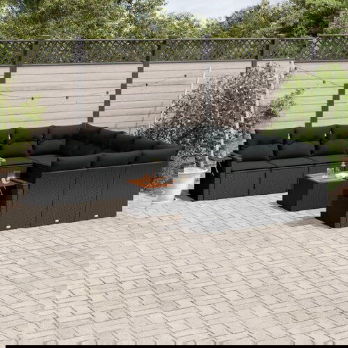 vidaXL 12-dijelni set vrtnih sofa od poliratana s jastucima crni Cijene