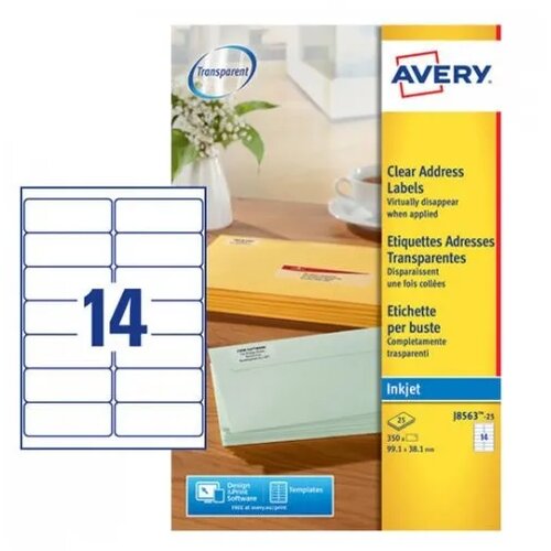 Avery Zweckform Transparentne etikete za DL ovojnice 99,1 x 38,1 mm Cene