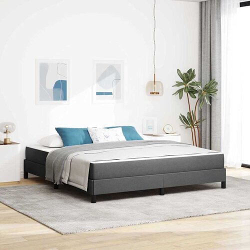Krevet s opruga kutije Tamno siva 180 x 200 cm tkanina Slike