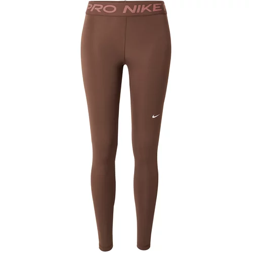 Nike Športne hlače 'Pro' rjava / roza / bela